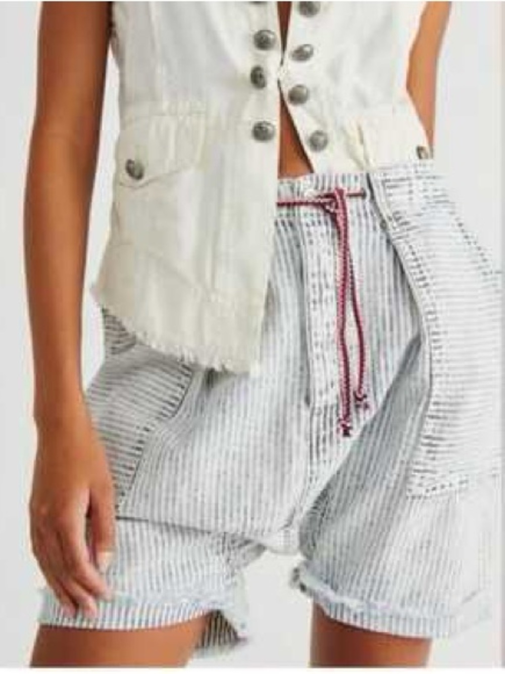 We the Free People Easy Rider Harlem Shorts XS Stripes High-Waist Beach Festival